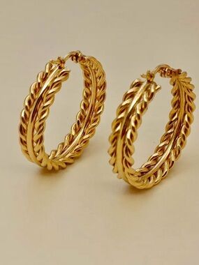 Gold-Tone Braided Hoop Earrings
Stainless Steel